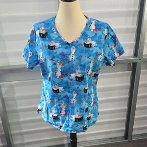 Disney‎ Frozen II Blue Scrub Top